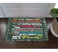 Felpudo Entrada casa En Esta Aula Somos una Familia. Felpudo para Interiores y Exteriores.