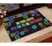 Felpudo Entrada casa En Esta casa está Bien ser Diferente. Felpudo con Frases.