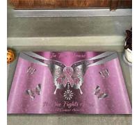 Felpudo Entrada casa En Esta casa Nadie Lucha Solo - Felpudo con Estampado metálico para la concienciación sobre el cáncer