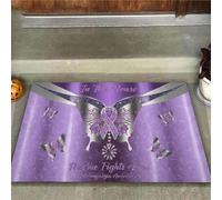 Felpudo Entrada casa En Esta casa Nadie Lucha Solo - Felpudo con Estampado metálico para la concienciación sobre la fibromialgia