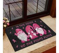 Felpudo Entrada casa En Esta casa Nadie Lucha Solo - Felpudo de Bienvenida fácil de Limpiar para la concienciación sobre el cáncer