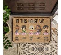 Felpudo Entrada casa En Esta casa Nos divertimos, Felpudo de Nunca rendirse