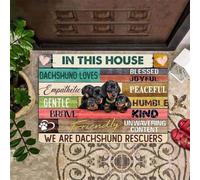 Felpudo Entrada casa En Esta casa Somos un Perro Salchicha (Felpudo Divertido)