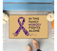 Felpudo Entrada casa En Esta Familia Nadie Pelea Solo. Felpudo para Interiores y Exteriores.
