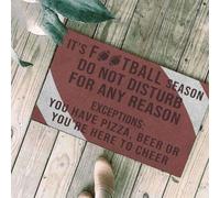 Felpudo Entrada casa Es Temporada de fútbol. No Molestar. Excepciones: Tienes Pizza. Felpudo Divertido para Interiores y Exteriores.