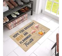 Felpudo Entrada casa Espero Que hayas traído Cerveza y un par de flamencos.