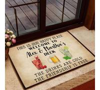 Felpudo Entrada casa Este es Nuestro Lugar Feliz: Felpudo con Estampado Completo