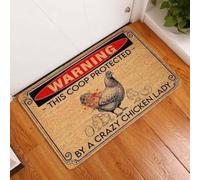 Felpudo Entrada casa Este gallinero está Protegido por una Loca de Las gallinas. Felpudo para Animales.