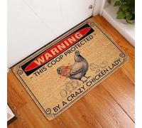 Felpudo Entrada casa Este gallinero está Protegido por una Loca de Las gallinas. Felpudo para Animales.
