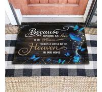 Felpudo Entrada casa Felpudo «Amante de Las Mariposas: Porque Alguien a quien Amamos está en el Cielo»