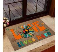 Felpudo Entrada casa Felpudo «Aquí Vive el Hippie del Amor»