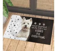 Felpudo Entrada casa Felpudo con Besos de West Highland White Terrier