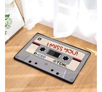 Felpudo Entrada casa Felpudo con diseño de Casete Te extraño para Amantes de la música. Regalo Ideal para un Amigo.