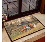 Felpudo Entrada casa Felpudo con diseño de Gallo: Vive como si Alguien hubiera dejado la Puerta Abierta.