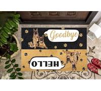 Felpudo Entrada casa Felpudo con diseño de pastores alemanes Que Dicen Hola y adiós