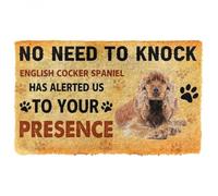 Felpudo Entrada casa Felpudo con diseño de Perro Cocker Spaniel inglés: No Hace Falta Llamar