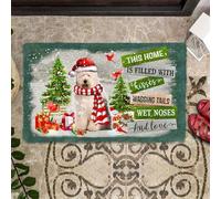 Felpudo Entrada casa Felpudo con diseño de Perro Pastor inglés Antiguo: Este hogar está Lleno de Besos