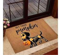 Felpudo Entrada casa Felpudo con diseño de Perro Salchicha Calabaza: ¡Hola! Idea de Regalo para Halloween
