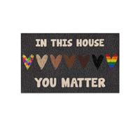 Felpudo Entrada casa Felpudo con el Lema LGBT: En Esta casa importas