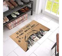 Felpudo Entrada casa Felpudo con Estampado de Boston Terrier: Sabemos Que estás aquí