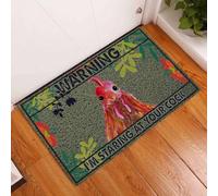 Felpudo Entrada casa Felpudo con Estampado de Pollo: «Te Estoy Mirando el Gallo»
