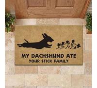 Felpudo Entrada casa Felpudo con Estampado Familiar Mi Perro Salchicha se comió tu Palo