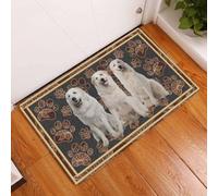 Felpudo Entrada casa Felpudo con Estampado Floral de Huella de Gran Pirineo para Perros