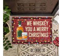 Felpudo Entrada casa Felpudo con Estampado We Whiskey You A Merry Christmas