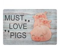 Felpudo Entrada casa Felpudo con Forma de Cerdo, ¡Hay Que amar a los Cerdos!