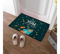 Felpudo Entrada casa Felpudo con Forma de Cohete: Te Quiero hasta la Luna y más allá