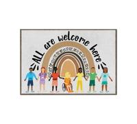 Felpudo Entrada casa Felpudo con Forma de corazón para el Aula. Todos Son bienvenidos.