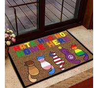 Felpudo Entrada casa Felpudo con Forma de Gato y la Frase El Odio no Tiene Cabida aquí