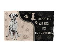 Felpudo Entrada casa Felpudo con Forma de Perro, Besos de dálmata, arregla Cualquier Cosa, Felpudo Personalizado con Nombre