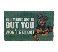 Felpudo Entrada casa Felpudo con Forma de Perro Rottweiler: ¡No saldrás de aquí!