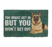 Felpudo Entrada casa Felpudo con la Frase Pastor alemán, no saldrás de aquí