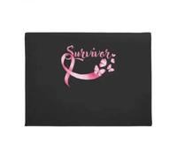 Felpudo Entrada casa Felpudo con Lazo Rosa y Mariposas para supervivientes del cáncer