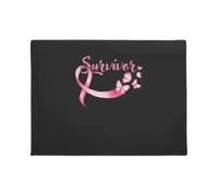 Felpudo Entrada casa Felpudo con Lazo Rosa y Mariposas para supervivientes del cáncer