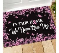 Felpudo Entrada casa Felpudo contra el cáncer: En Esta casa Nunca Nos rendimos.
