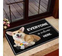 Felpudo Entrada casa Felpudo Corgi: Todos Son bienvenidos aquí (para Interiores y Exteriores)