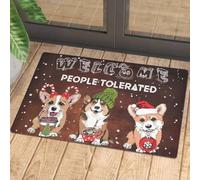 Felpudo Entrada casa Felpudo Corgi tolerado y Bienvenido