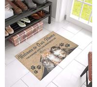 Felpudo Entrada casa Felpudo de Bienvenida fácil de Limpiar para Gatos: Los Humanos Solo Viven aquí con Nosotros