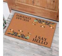 Felpudo Entrada casa Felpudo de Bienvenida fácil de Limpiar: Yo Digo Hola, tú Dices adiós
