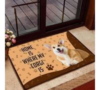 Felpudo Entrada casa Felpudo de Bienvenida: Hogar es Donde está mi Corgi