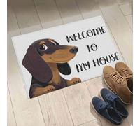 Felpudo Entrada casa Felpudo de Bienvenida para Interior y Exterior con diseño de Perro Salchicha