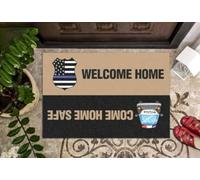 Felpudo Entrada casa Felpudo de Bienvenida policial. Regresa a casa Sano y Salvo.