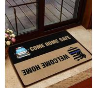 Felpudo Entrada casa Felpudo de Bienvenida policial. Regresa a casa Sano y Salvo.