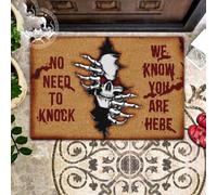 Felpudo Entrada casa Felpudo de Calavera con Fantasma Dentro. No Hace Falta Llamar.