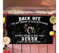 Felpudo Entrada casa Felpudo de Calavera de Halloween ¡Atrás, ya Tengo Bastante con lo mío Hoy!