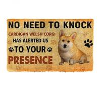 Felpudo Entrada casa Felpudo de Cardigan con diseño de Perros Welsh Corgi: No Hace Falta Llamar