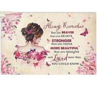 Felpudo Entrada casa Felpudo de concienciación sobre el cáncer: Recuerda Siempre Que Eres más Valiente